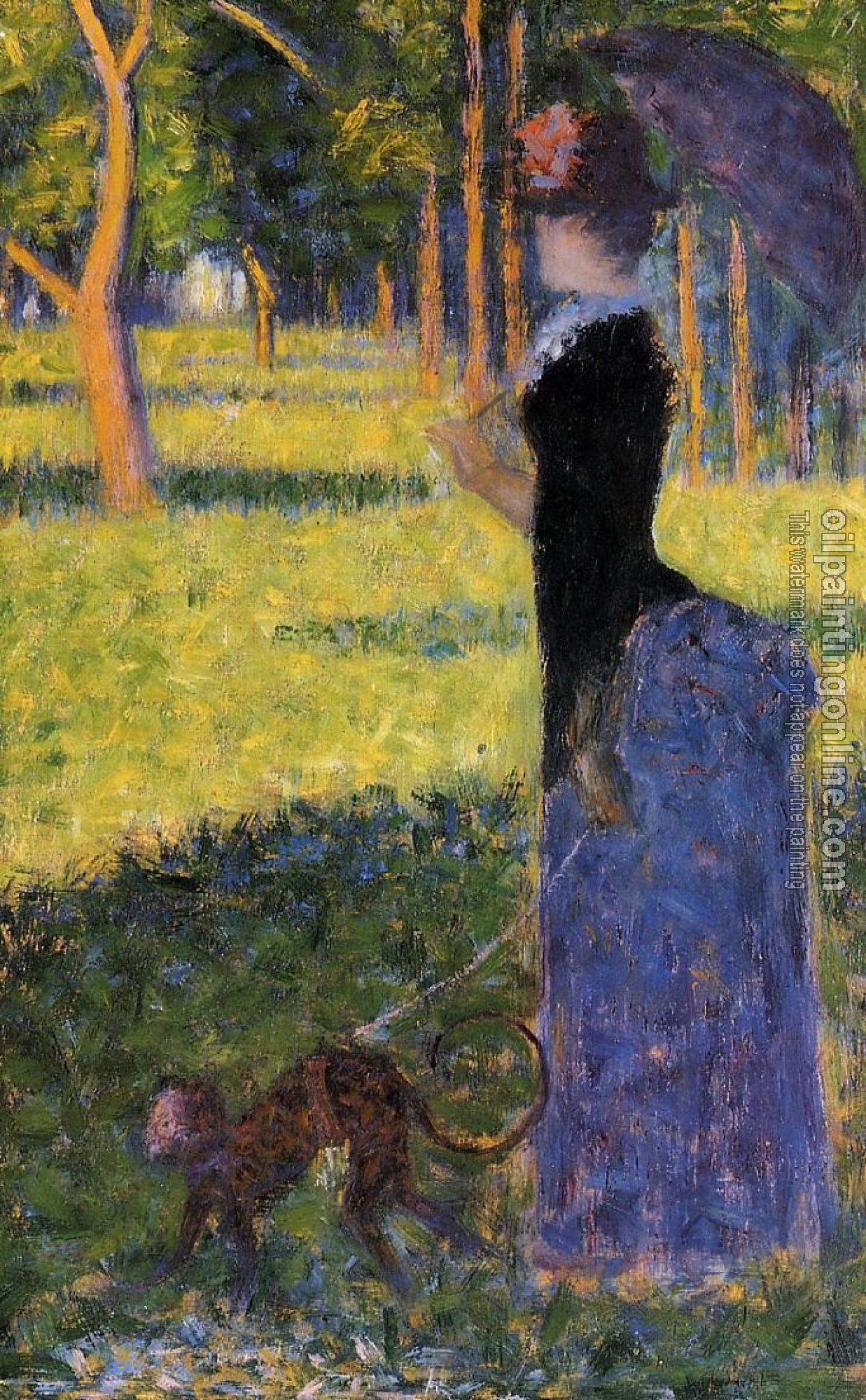 Seurat, Georges - La Grande Jatte, Woman with a Monkey